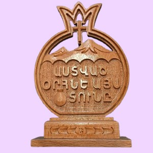 wooden pomegranate shaped for desk, God Bless our home