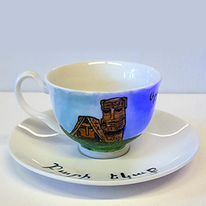 Coffee cup Armenian heritage, hand painted 1pc