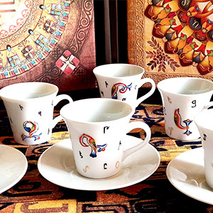 Coffee cup Armenian heritage, hand painted 1pc