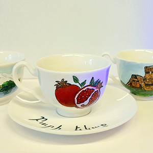 Coffee cup Armenian heritage, hand painted 1pc
