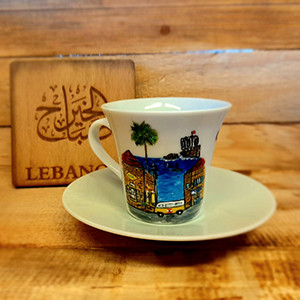 Coffee cup Lebanese heritage, hand painted