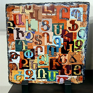 Personalized photo rock slate 20 x 20 cm