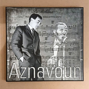 Wood cut pictures "Charles Aznavour" 20 x 20 cm