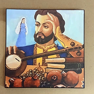 Wood cut pictures "Sayat Nova" 20 x 20 cm