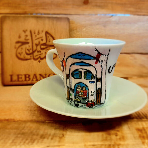 Coffee cup Lebanese heritage, hand painted