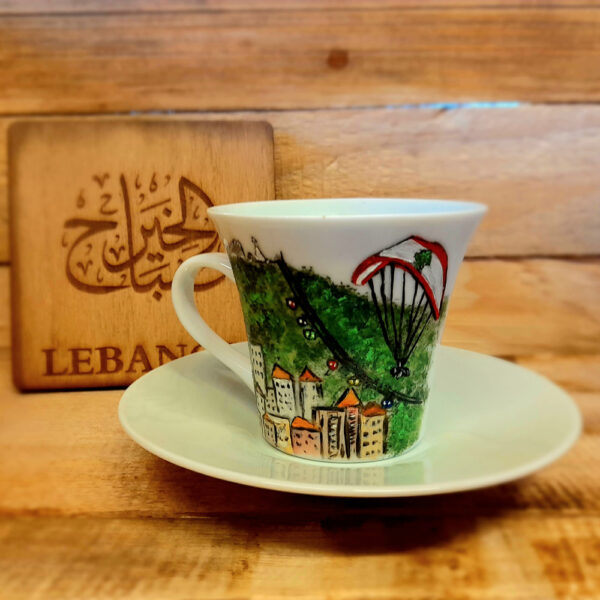 Coffee cup Lebanese heritage, hand painted