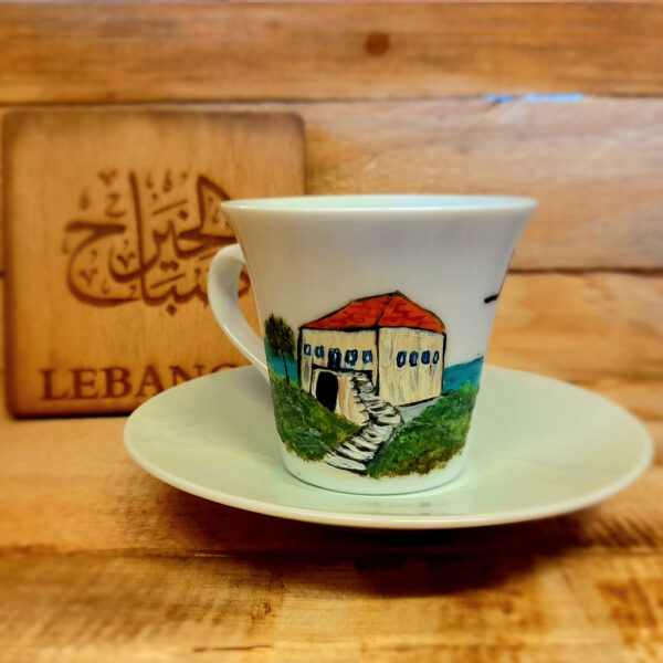 Coffee cup Lebanese heritage, hand painted