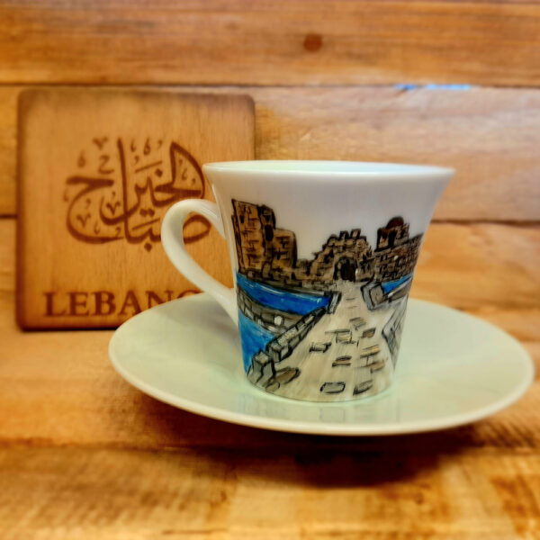 Coffee cup Lebanese heritage, hand painted