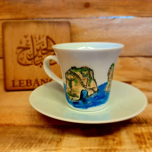 Coffee cup Lebanese heritage, hand painted