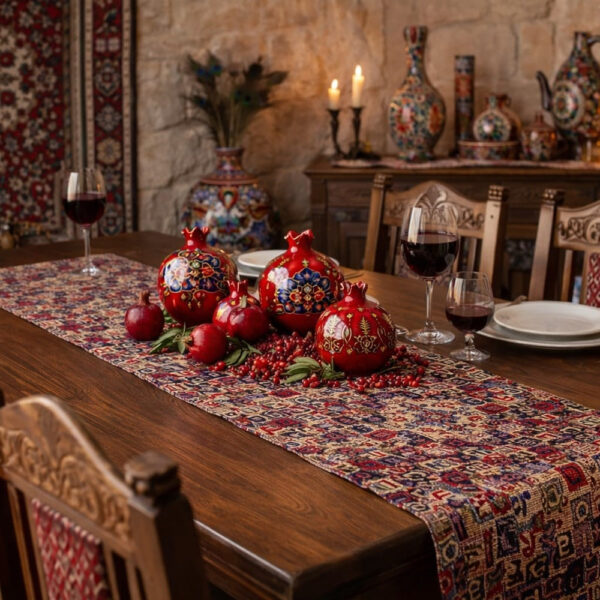 Table runner Armenian fabric Armenian alphabet design 150 x 45cm