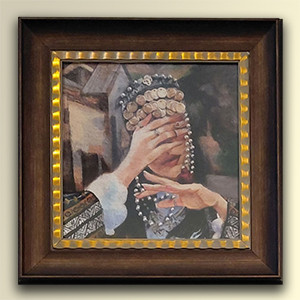 Canvas Art Print “Հայ Աղջիկ” (Drink wine for life) 35 x 35 cm