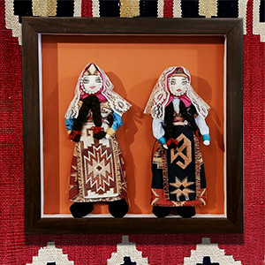 Armenian Folk dolls frame 30 x 30 cm