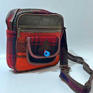 Armenian, Handmade Kilim wool woven Shoulder bag square