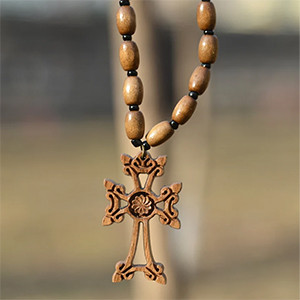 Cross wooden necklace pendant