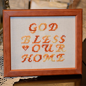 "God Bless Your Home" Needle work with Frame