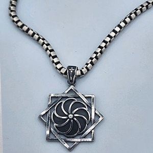 Armenian Star and Eternity Symbols Silver Pendant